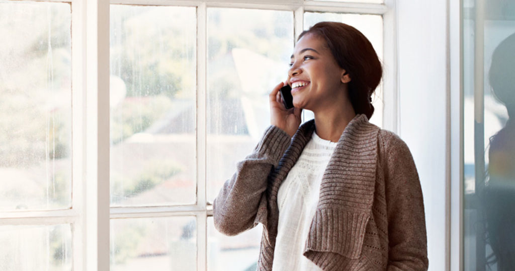 Woman talking on the phone